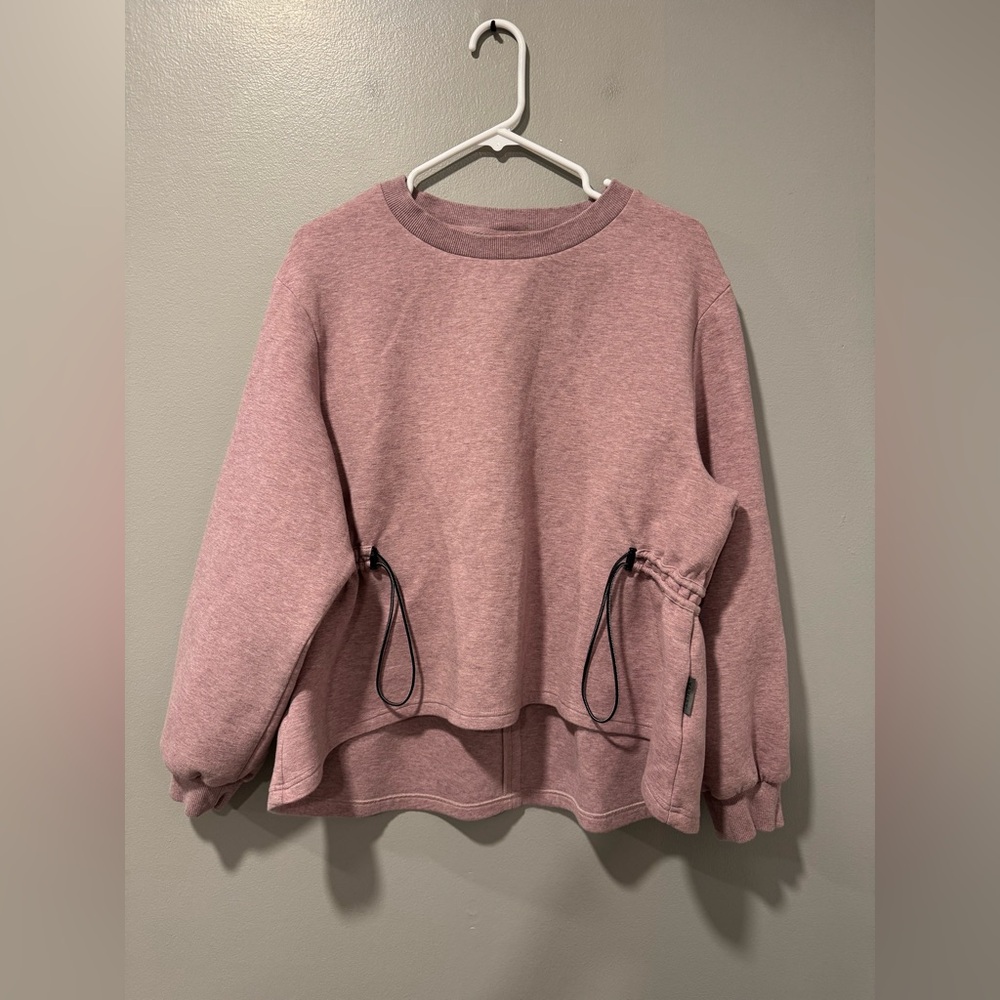 Varley Bella Drawstring Waist Pullover in Purple Dove Marl Size Medium